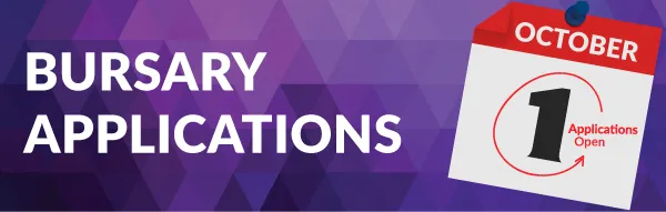 Bursary applications open 1 October 2019