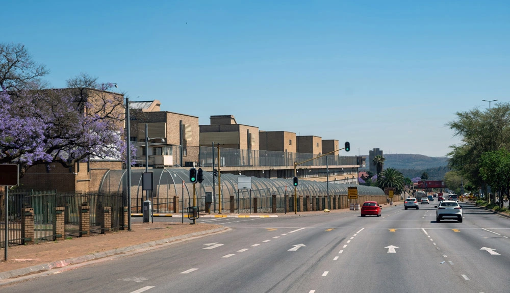 Pretoria Central Prison, South Africa, street view from Kgosi Mampuru Street.