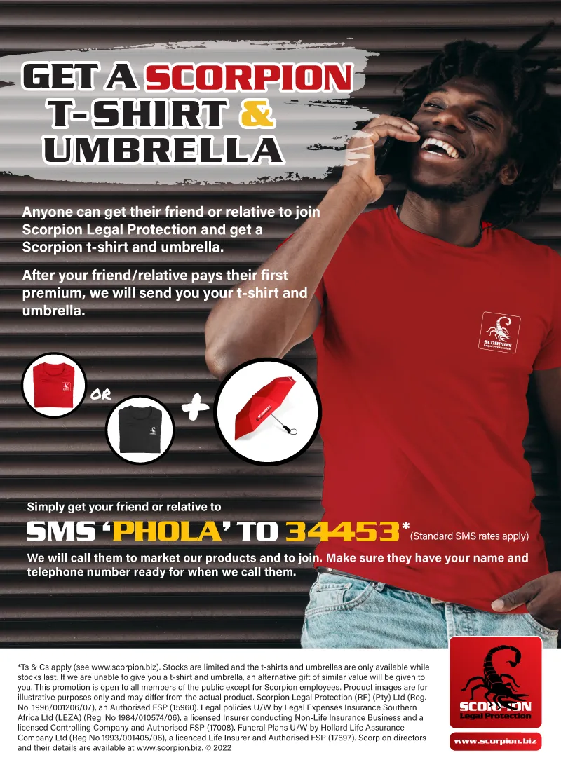Get a Scorpion T-Shirt & Umbrella