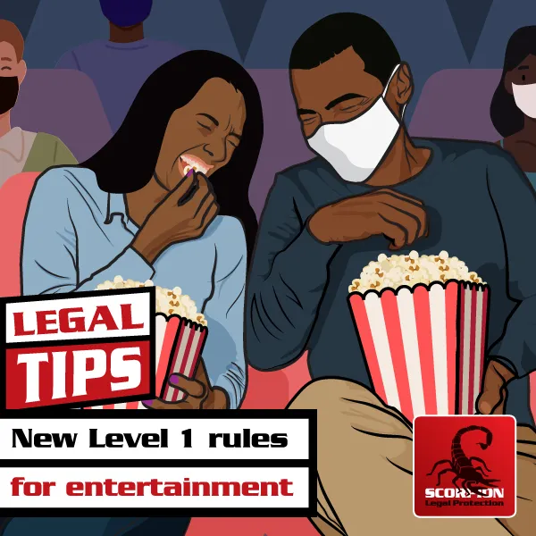 Level 1 rules for sports, cinemas and events