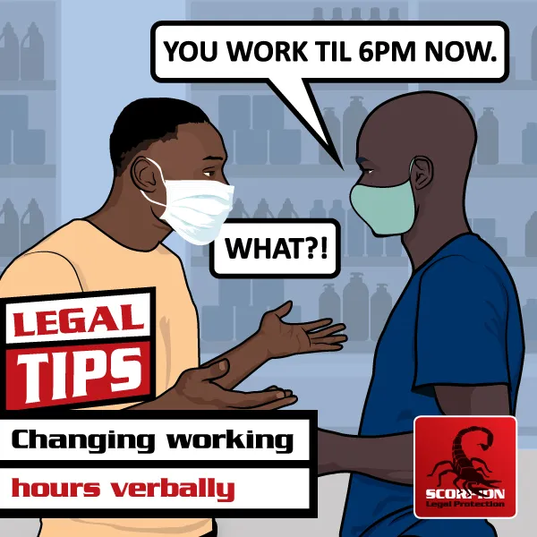 Changing working hours verbally