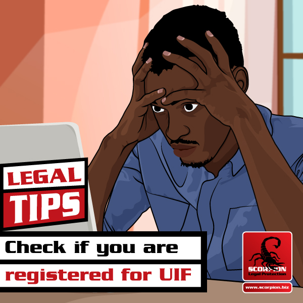 Man checking online if he is registered for UIF and if his employer is paying his UIF