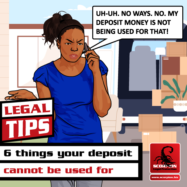 Tenant arguing with landlord over her rental deposit refund as per her rental agreement
