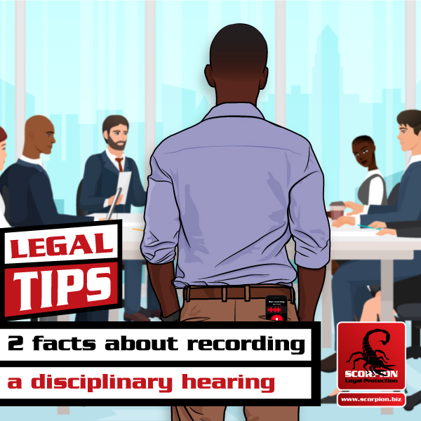 Man secretly recording a disciplinary hearing
