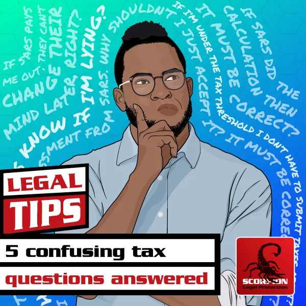 Illustration of a man contemplating tax questions