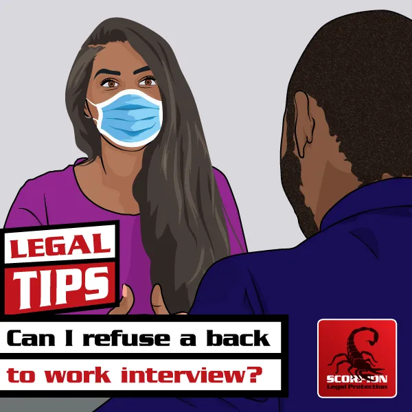 Illustration of a woman in a back to work interview