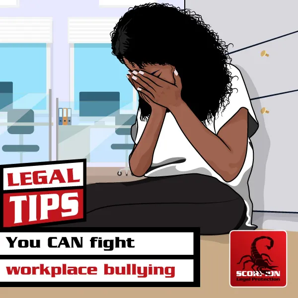 Illustration of an unhappy employee who has experienced workplace bullying