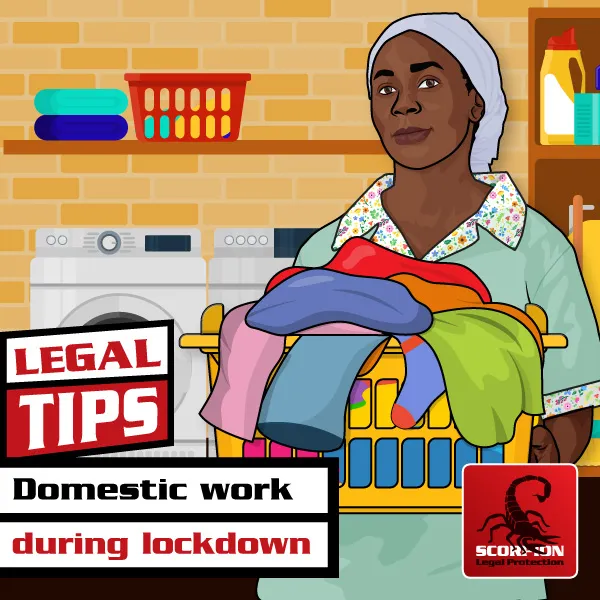 Illustration of a domestic worker at work during lockdown