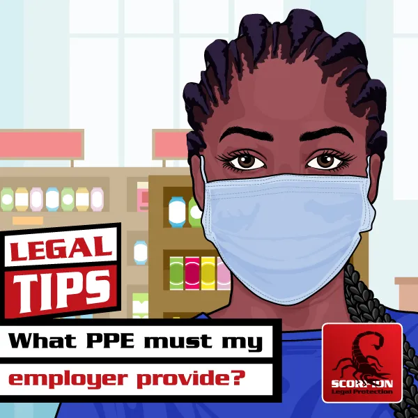Illustration of a South African worker questioning whether her employer is responsibility for PPE