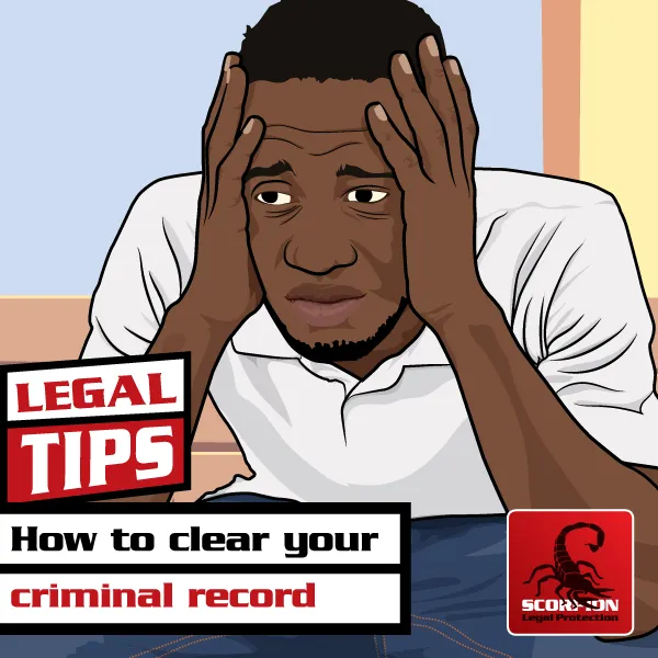 Illustration of a man wondering how to clear his criminal record