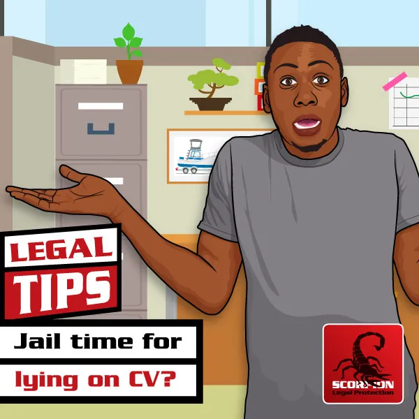 Illustration of a South African job seeker who is wondering whether he could get jail time for lying on his CV
