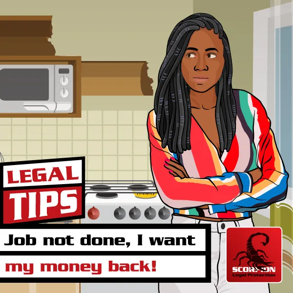 Illustration of a woman frustrated with a kitchen job not done