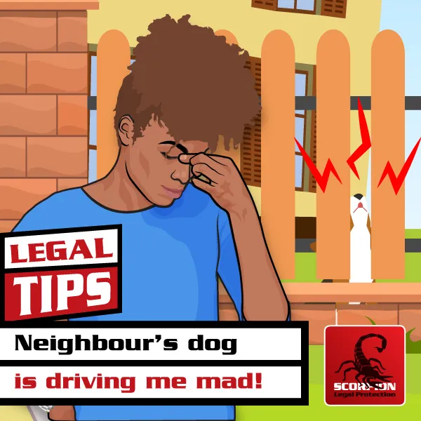 Illustration of a woman whose neighbour’s dog is driving her mad