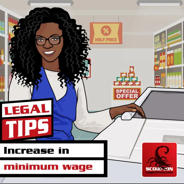 Illustration of a South African worker who has received news with regards to the mew minimum wage