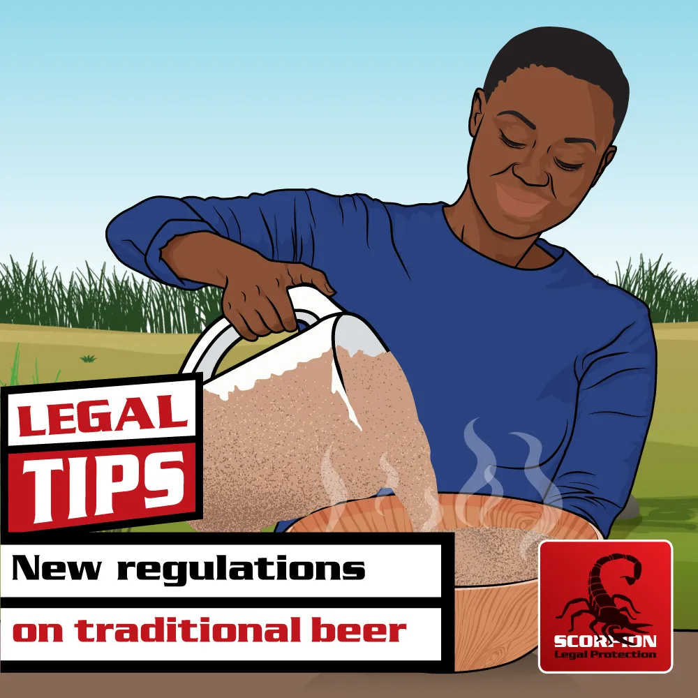 Ilustration of a South African woman traditional beer