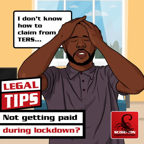 Illustration of a frustrated South African man who does not know how to claim from TERS during lockdown