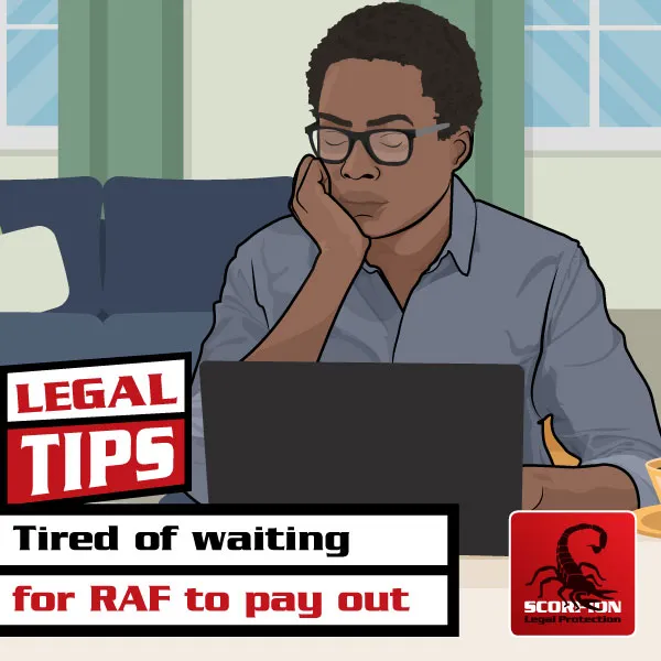 Illustration of a South African woman who is tired of waiting for the RAF to pay out