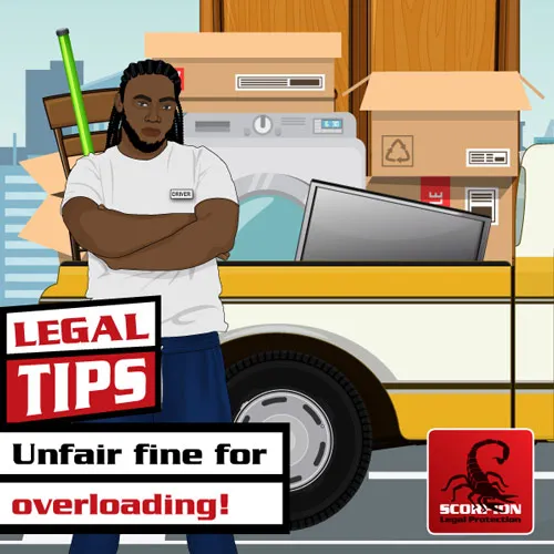 Illustration of a South African man who was fined for overloading his bakkie as instructed by his boss