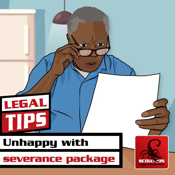 Illustration of shocked South African lady looking at her severance package