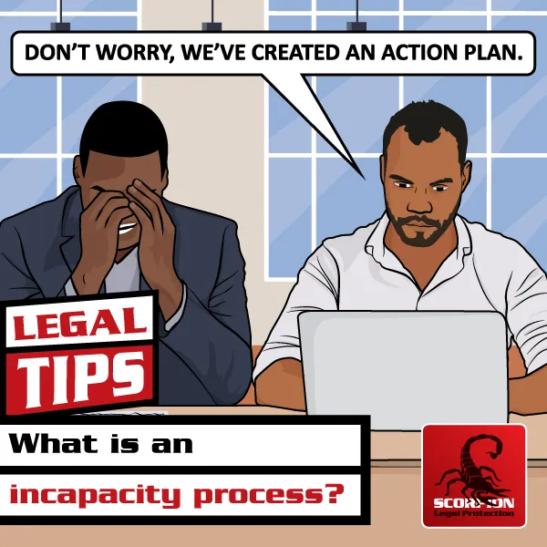 Illustration of an employee facing an incapacity process