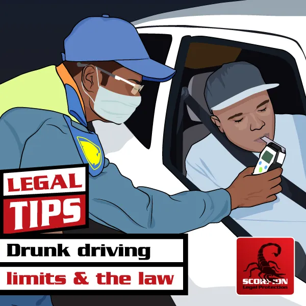 Illustration of a man being tested for drunk driving