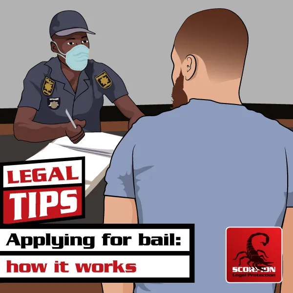 Illustration of a man applying for bail