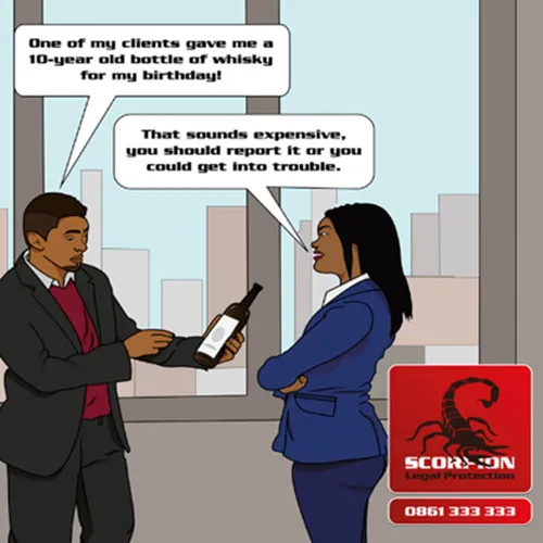 Receiving expensive gifts from clients