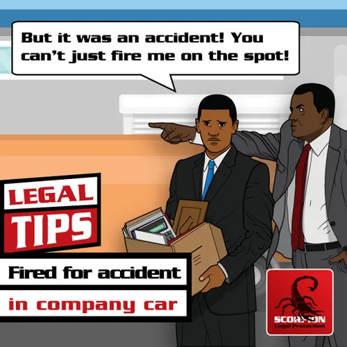 Fired for car accident