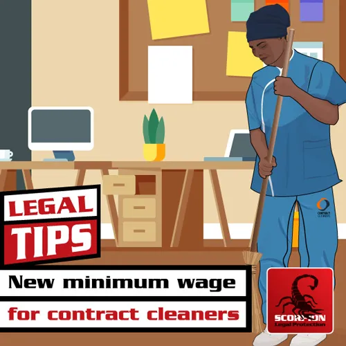 New minimum wage for contract cleaners